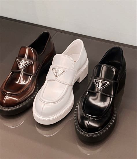 prada brown leather loafers|Prada loafers women white.